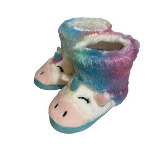 Totes Kids‎ Faux Fur Unicorn Boots with Non Slip Rubber Soles Size 7-8